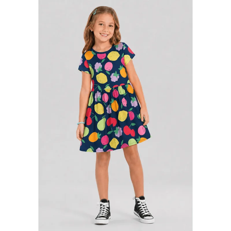 Vestido infantil menina frutinhas Brandili - 8