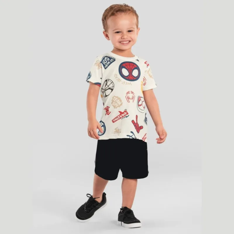 Camiseta Infantil Menino Homem-Aranha Off White - Brandili 1 / Off White