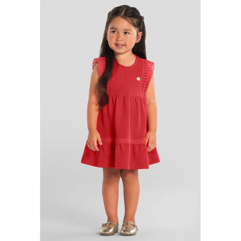 Vestido infantil menina tecido texturizado Mundi - 3
