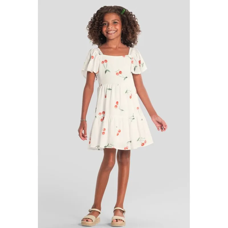Vestido infantil menina de cerejas Mundi - 6