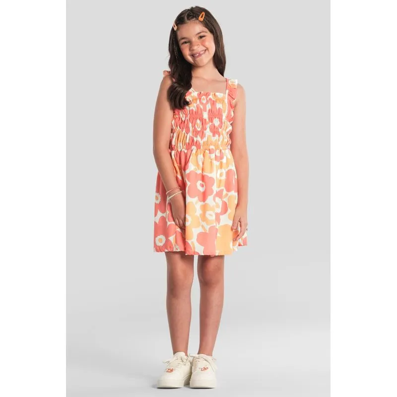 Vestido infantil menina floral em viscose Brandili - 4