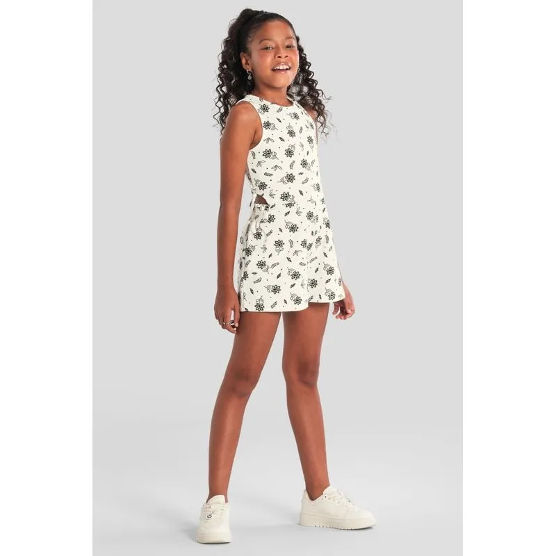Macaquinho infantil menina florido em cotton Brandili - 4