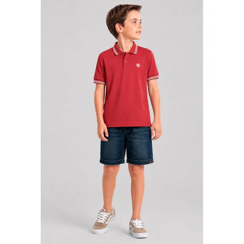 Camisa polo infantil menino em meia malha Brandili - 14