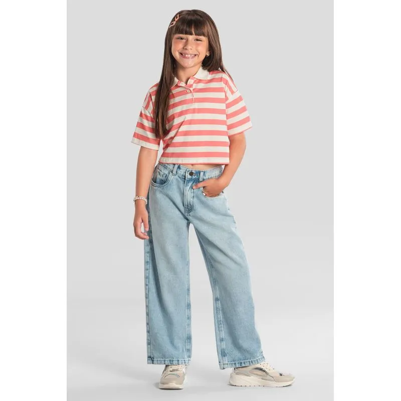 Blusa polo infantil menina listrada Brandili - 10