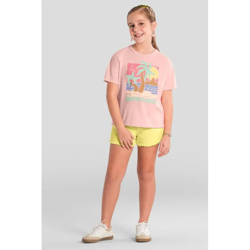 Blusa infantil menina com estampa tropical Brandili - 8