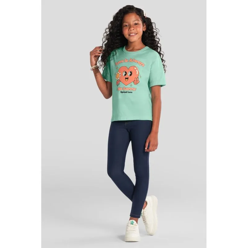 Blusa infantil menina com estampa de coração Brandili - 6