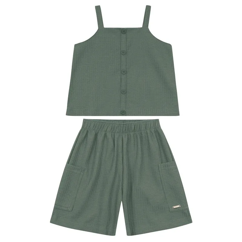 Conjunto infantil menina em moletinho quadrilê Brandili - 10