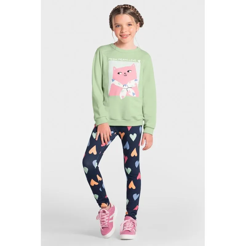 Blusão infantil menina de moletom Brandili -10