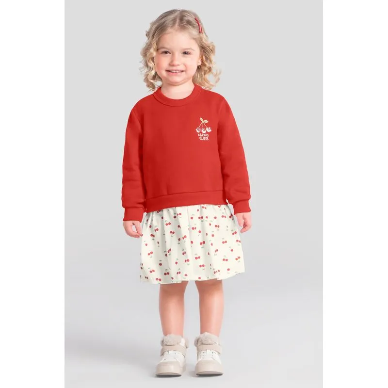 Vestido infantil menina em moletinho Brandili -6