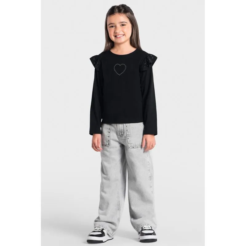 Blusa infantil menina em malha Brandili -4