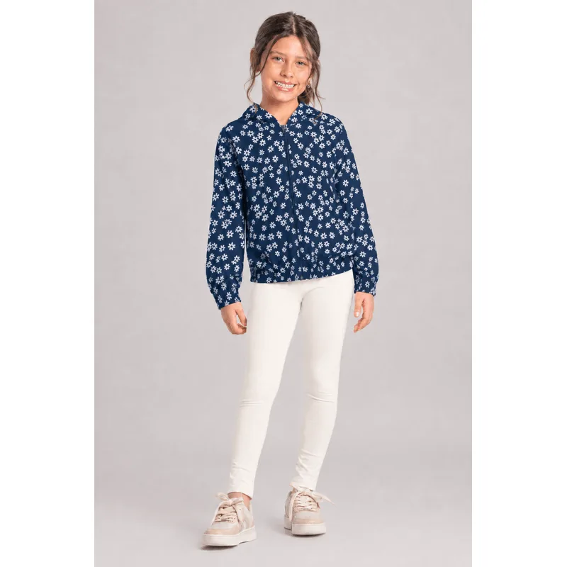 Jaqueta infantil menina em microfibra florido Brandili Jaqueta infantil menina em microfibra Brandili -8