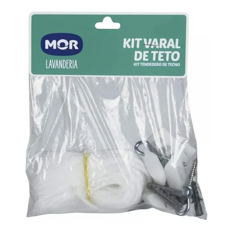 Varal De Teto Reposição Corda Para Lavanderia Kit Completo -