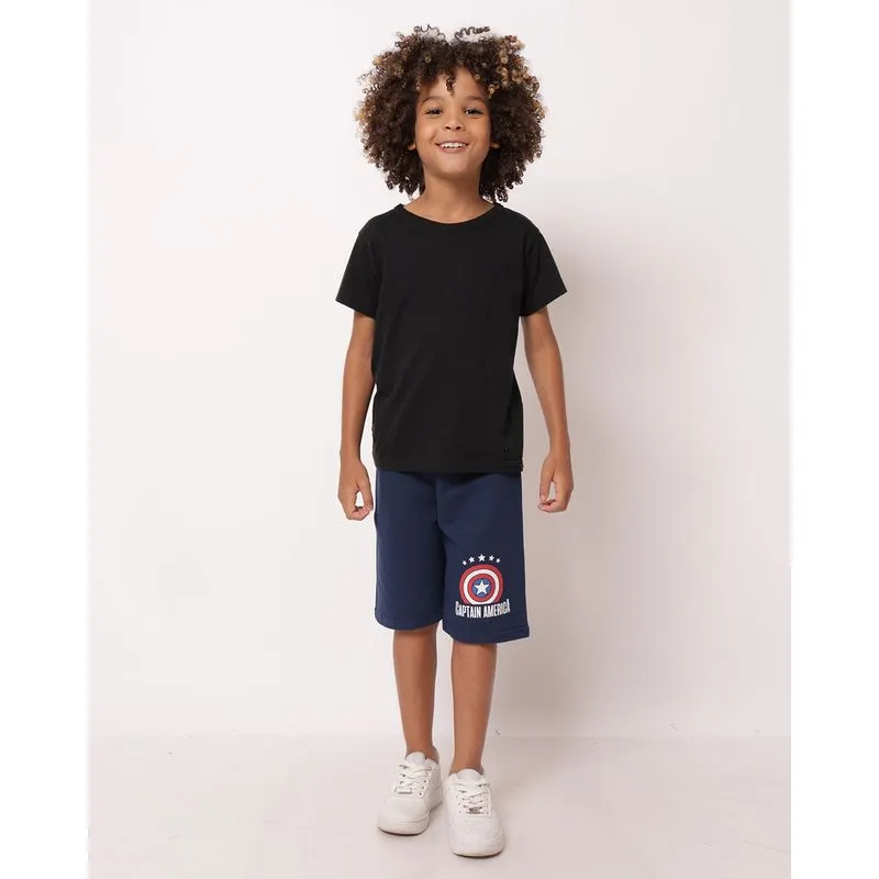 Bermuda Infantil Algodão Capitão América Marinho 12