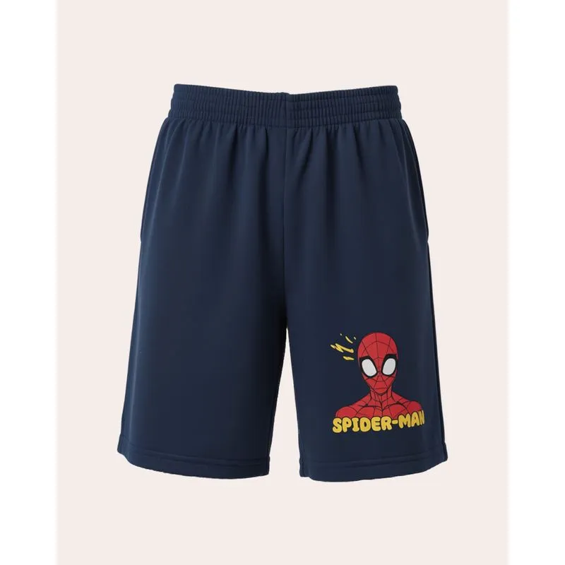 Bermuda Infantil Algodão Moletinho Homem Aranha Marinho 8