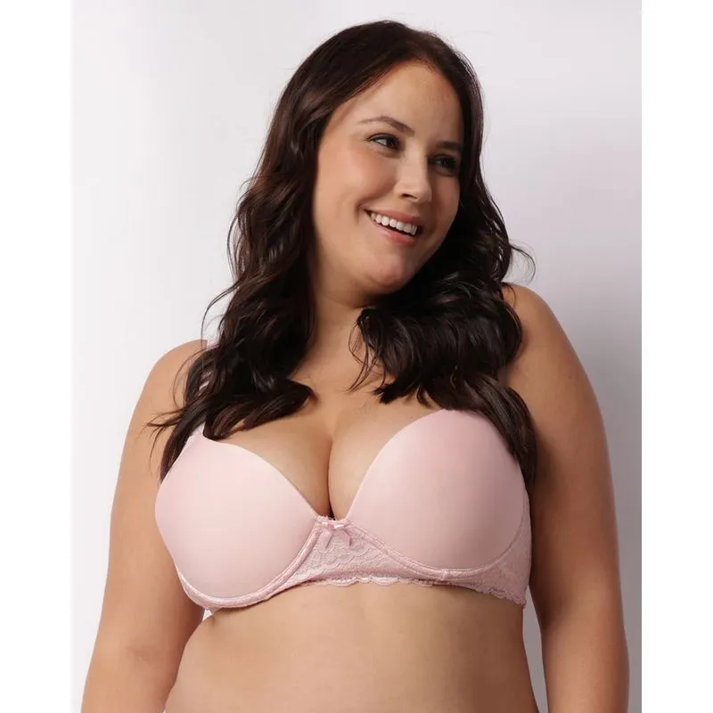 Sutiã Plus Size Feminino Renda Com Base E Bojo Rosa 48