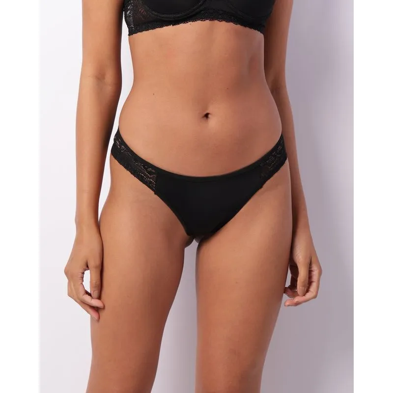 Calcinha Feminina Biquíni Detalhe Renda Preta GG