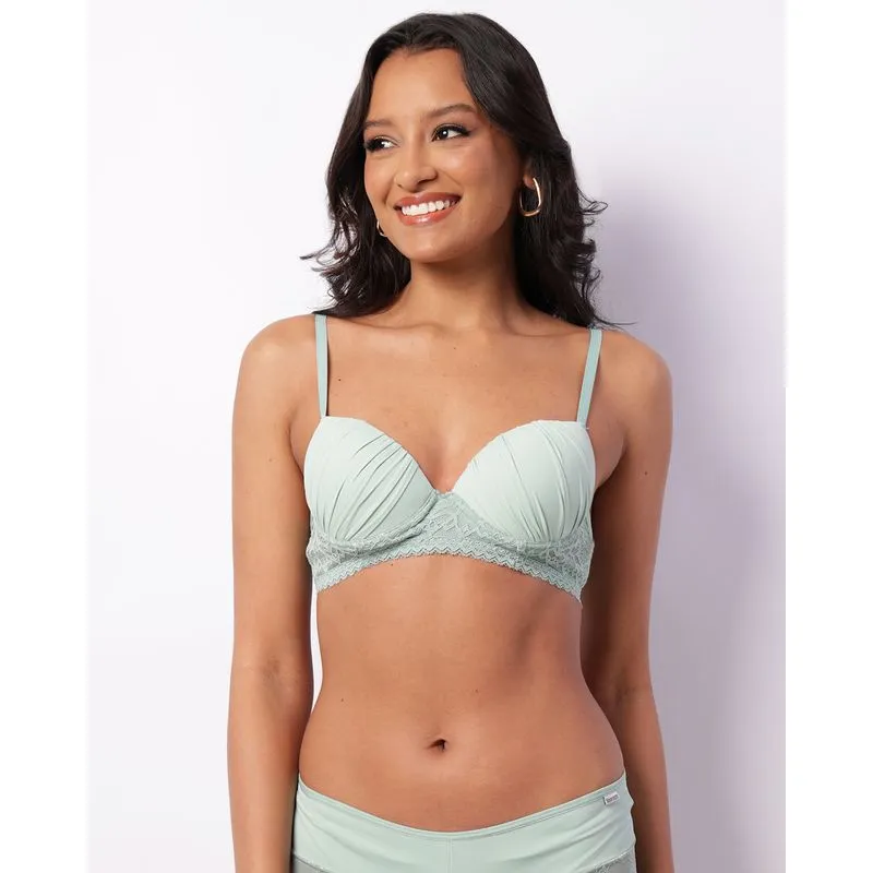 Sutiã Feminino Com Base Bojo E Renda Verde 44