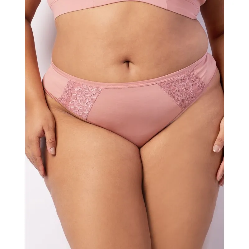 Calcinha Plus Size Feminina Biquíni Detalhe Renda Rosa 48