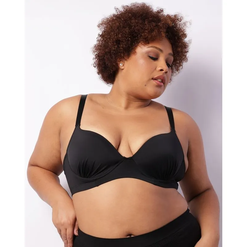 Sutiã Plus Size Feminino Com Base E Bojo Drapeado Preto 52