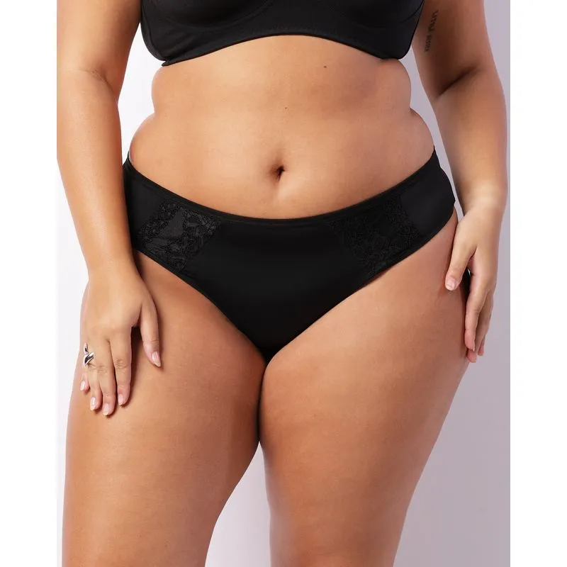 Calcinha Plus Size Feminina Biquíni Com Renda Preta 48