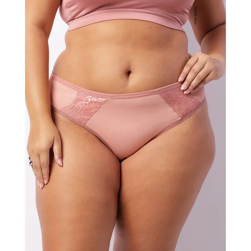 Calcinha Plus Size Feminina Biquíni Com Renda Rosa 48