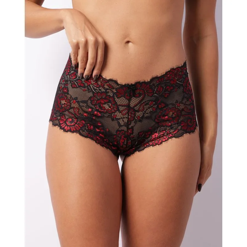 Calcinha Feminina Caleçon Renda Preta M
