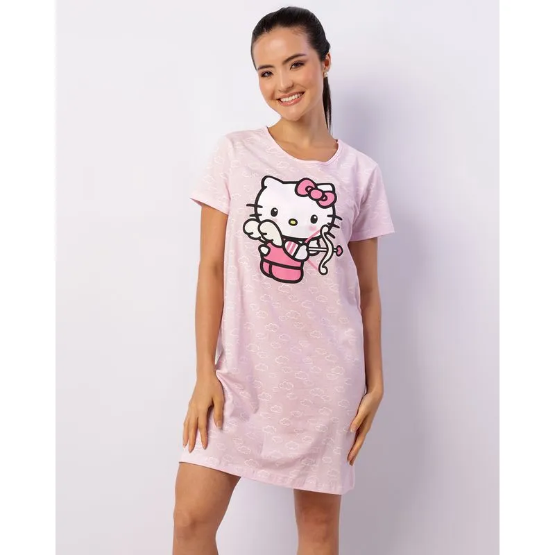 Camisola Feminina Curta Estampa Hello Kitty Rosa M