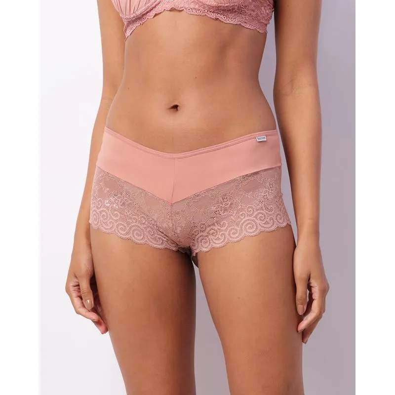 Calcinha Feminina Caleçon Com Renda Rosa G