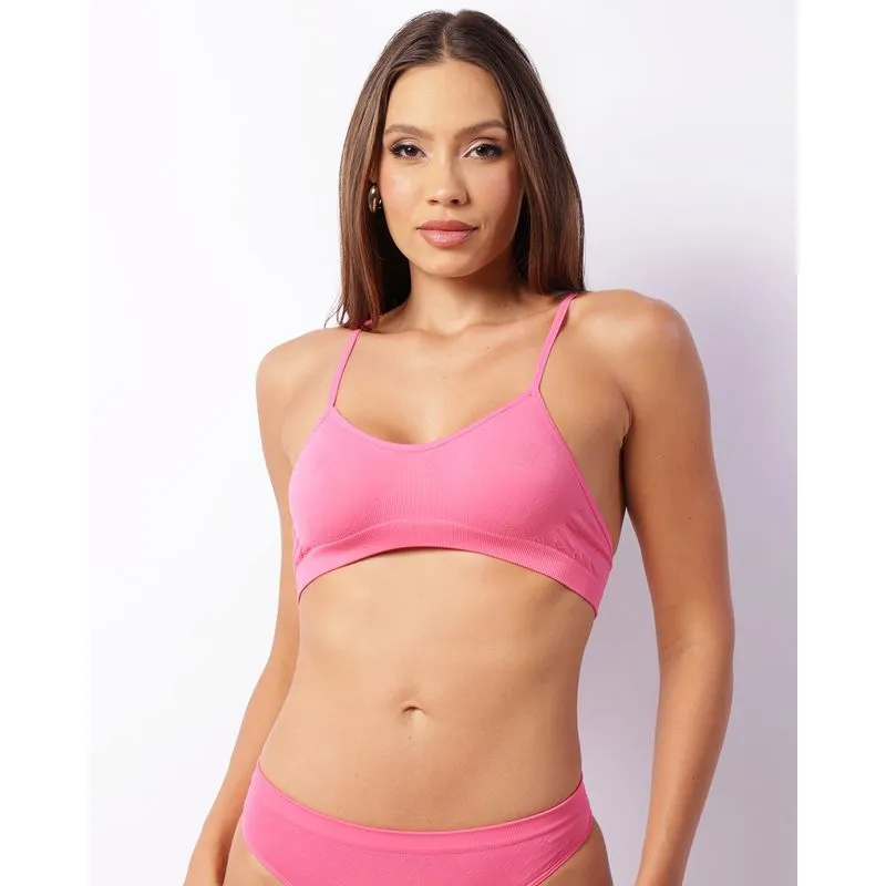Sutiã Feminino Top Nadador Trifil Sem Costura Rosa M