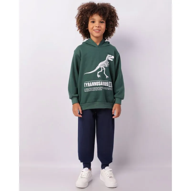 Calça Moletom Infantil Jogger Estampa Dinossauro Marinho 4