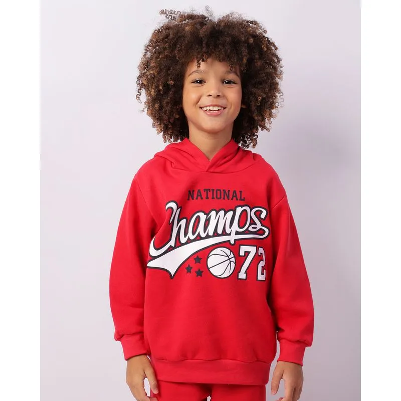 Blusão Moletom Infantil Estampado Vermelho 4