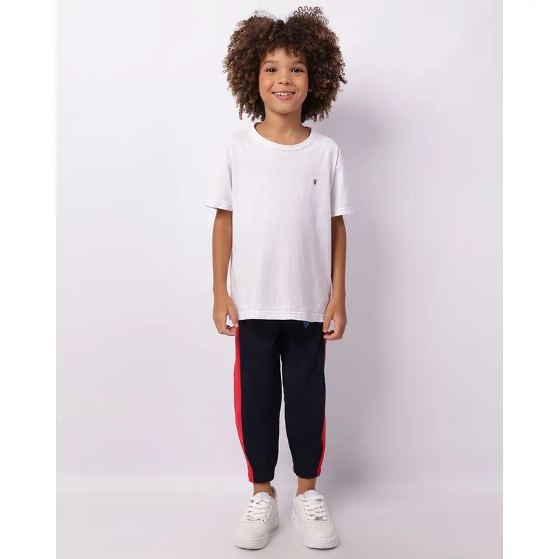 Calça Helanca Infantil Sonic Com Viés Marinho 4