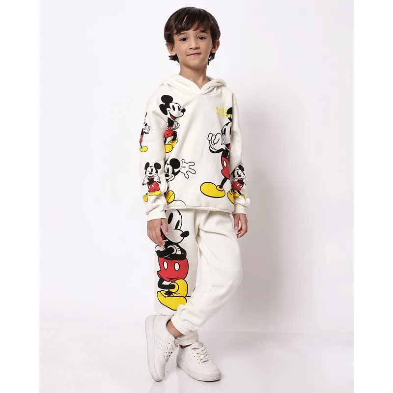 Calça Infantil Moletom Mickey Mouse Off White 10