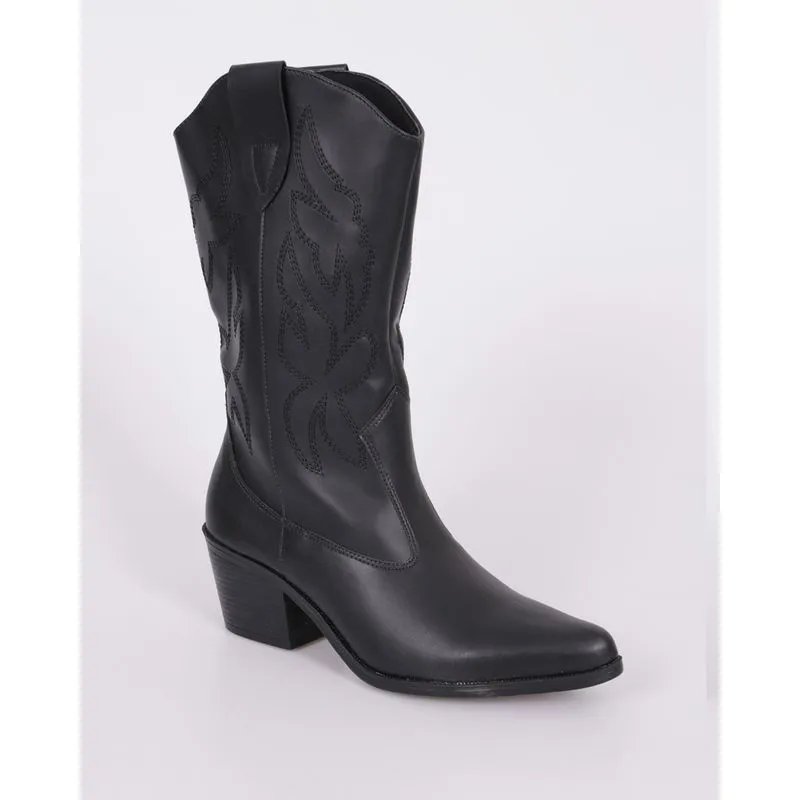 Bota Feminina Western Villa Rosa Preta 38