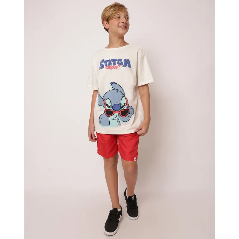 Bermuda Juvenil Microfibra cós Elástico Vermelho 12
