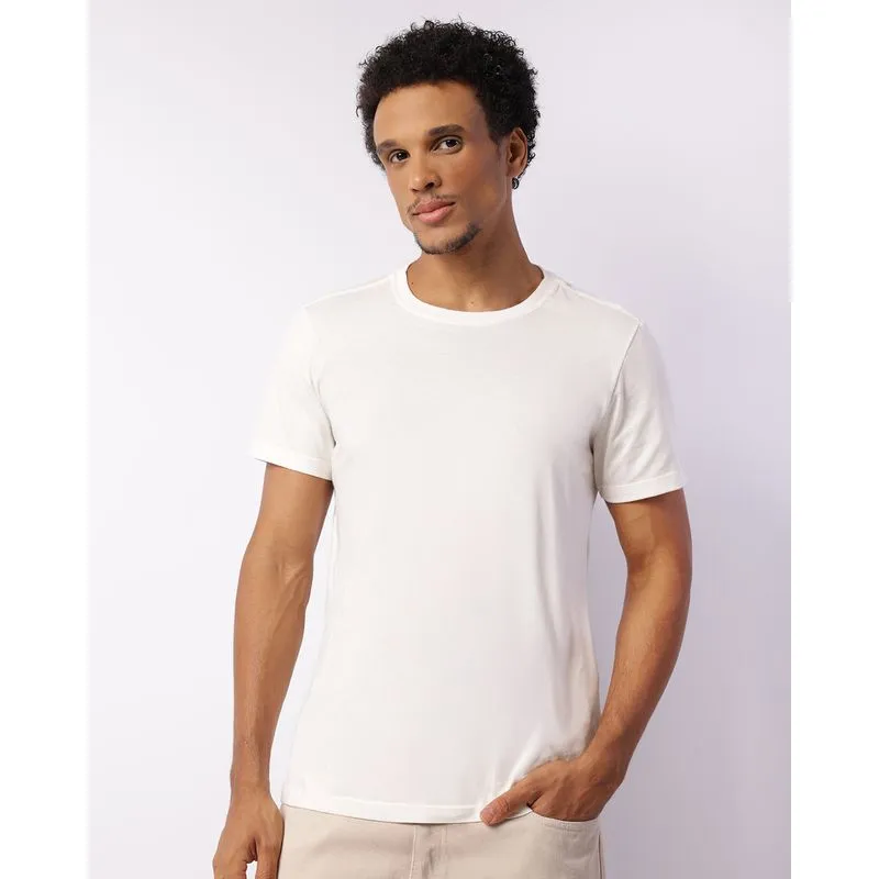 Camiseta Masculina Básica Algodão Off White XGG