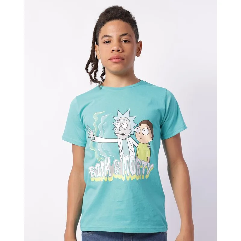 Camiseta Juvenil Rick and Morty Algodão Manga Curta Verde 12