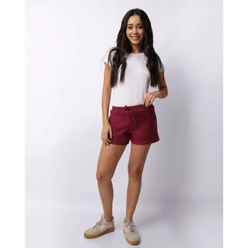 Short Feminino Com Cordão Roxo G