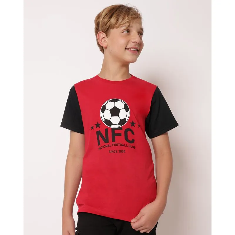Camiseta Juvenil Algodão Estampa NFC Vermelho 10