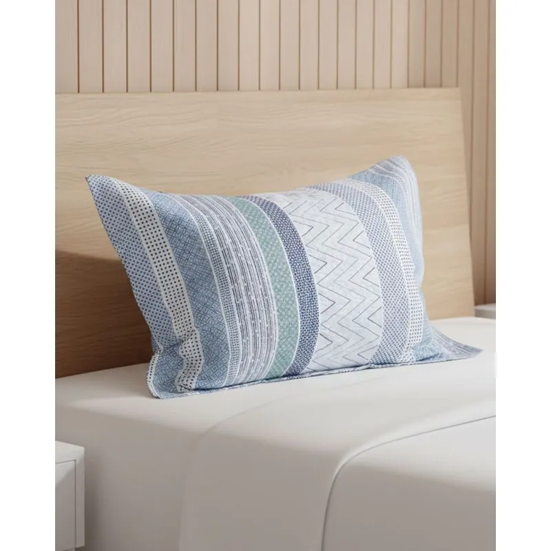 Porta Travesseiro 50cmx70cm Andreza Estampado Azul UN