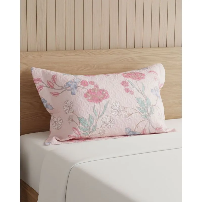 Porta Travesseiro 50cmx70cm Andreza Estampa Floral Rosa UN