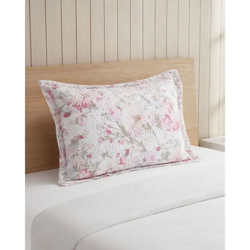 Porta Travesseiro 50cmx70cm Andreza Estampa Floral Rosa UN