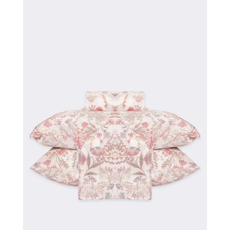 Jogo De Cama Queen Caprice Andreza 4 Peças Estampa Floral Rosa UN