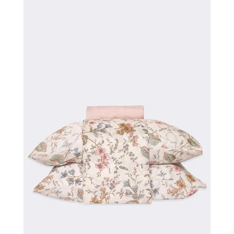 Jogo De Cama Queen 4 Peças Andreza Floral Rosa UN