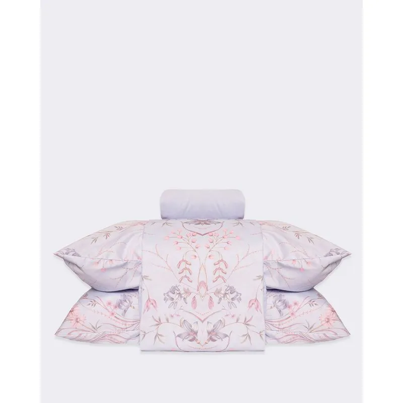 Jogo De Cama King 4 Peças Andreza Estampa Floral Azul UN