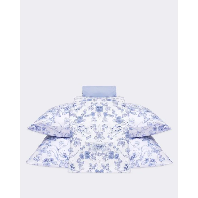 Jogo De Cama Casal 4 Peças Andreza Estampa Floral Azul UN