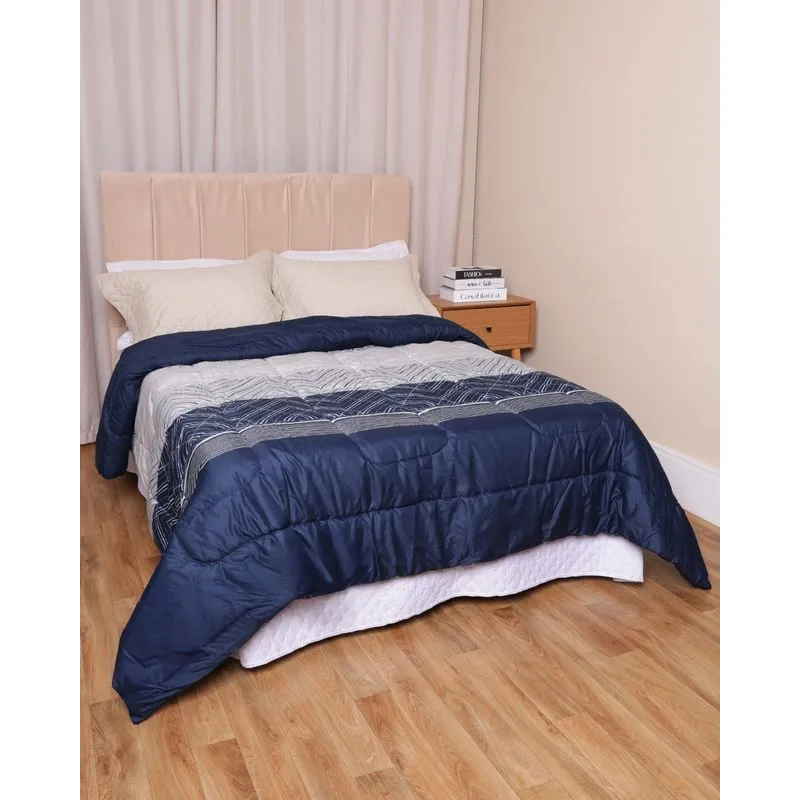 Edredom Queen Andreza 240cm x 250cm Estampado Azul UN