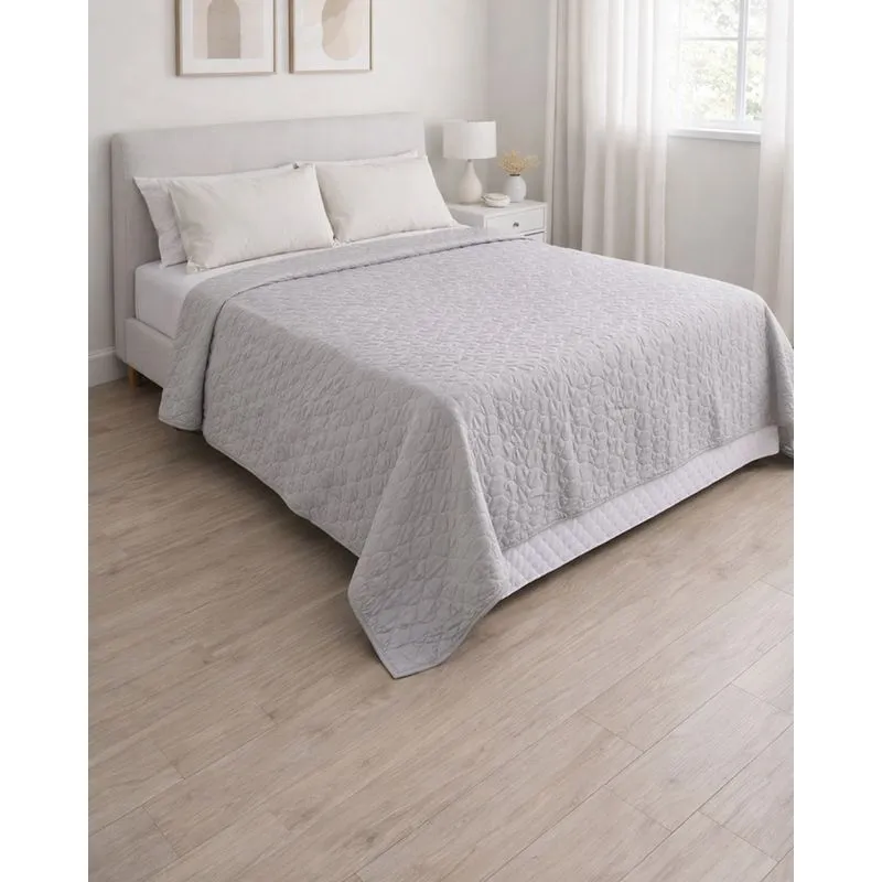 Colcha Casal Queen Dupla Face 220cmx240cm Andreza Cinza UN