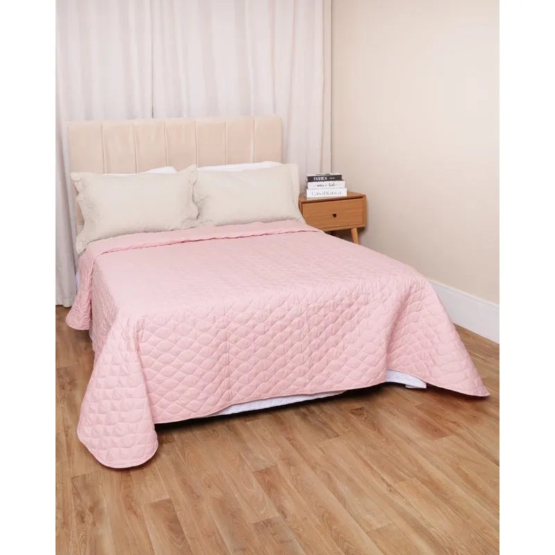 Colcha Casal 220cmx240cm Andreza Dupla Face Rosa UN