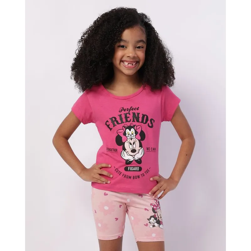 Conjunto Infantil Curto Disney Minnie Rosa 8